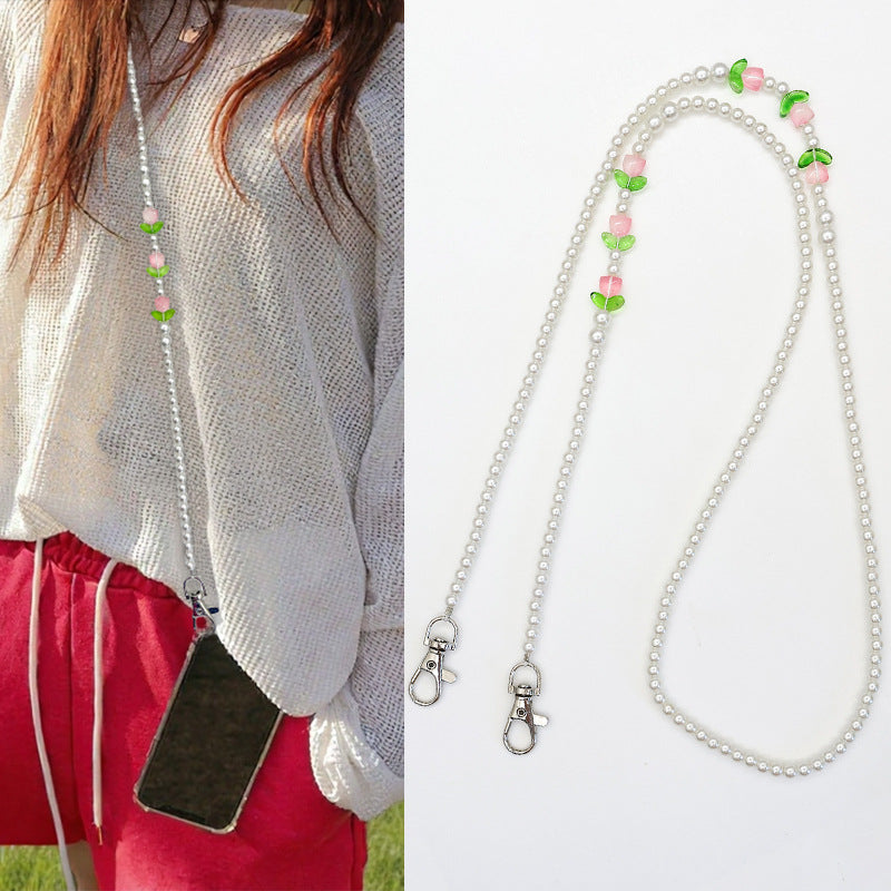 Beaded Eyewear Chain with Stylish Checker Design Kalsten