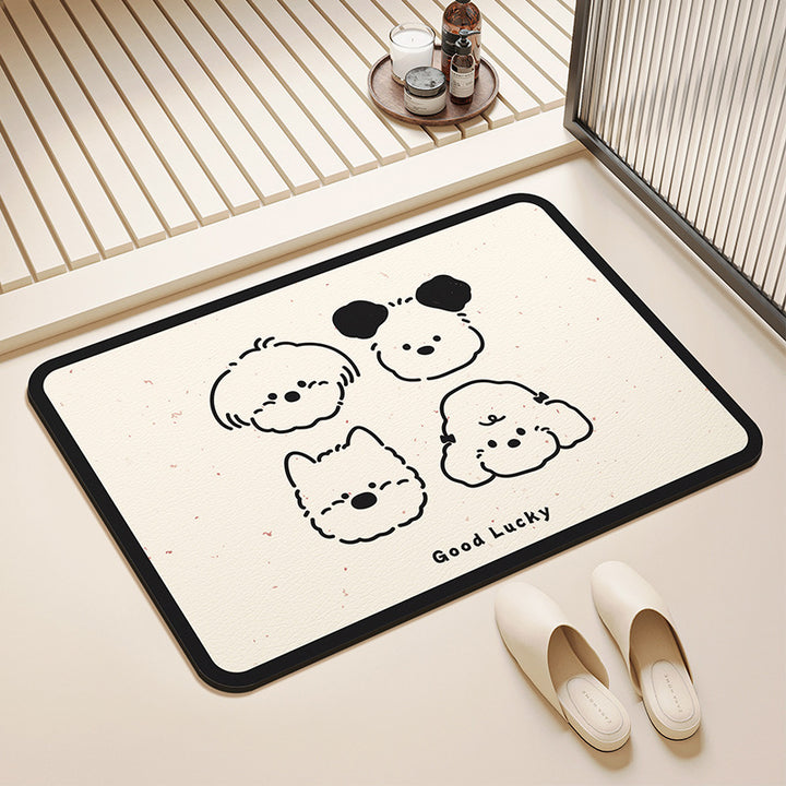 Playful Pet-Themed Absorbent Mat Kalsten