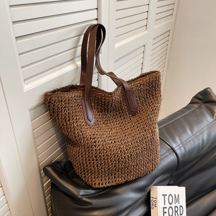 Beach bag with sturdy leather handles Kalsten