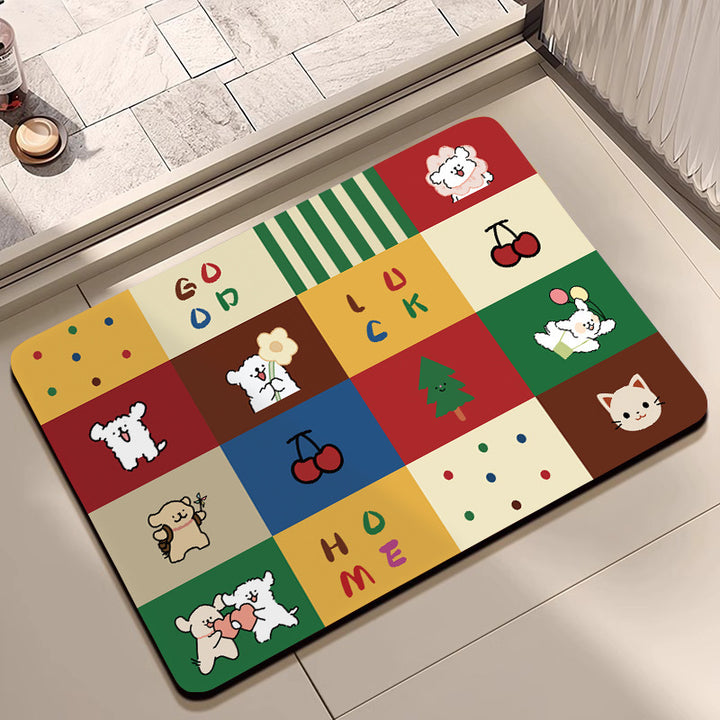 Cute Cartoon-Themed Welcome Mat