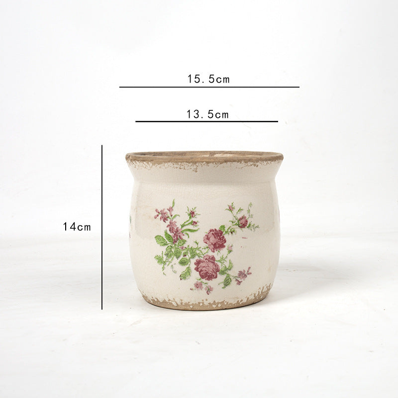 Decorative ceramic plant container with artistic design Kalsten