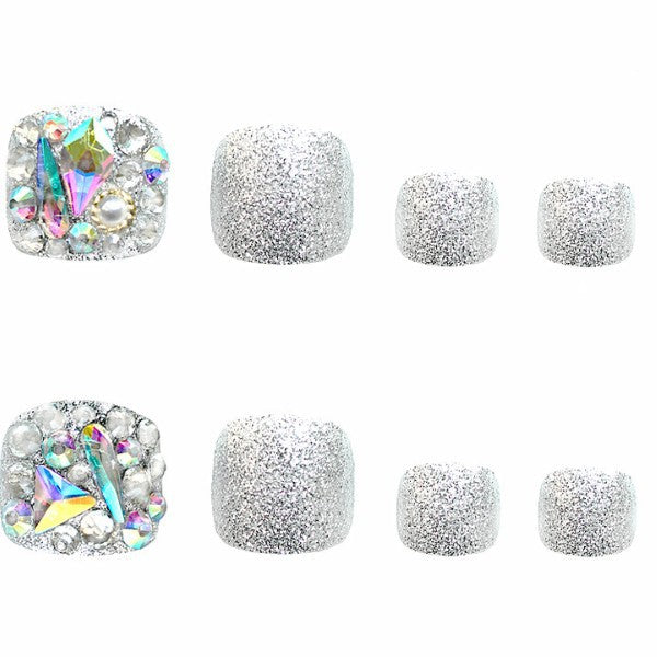 Sparkling Rhinestone Press-On Toenails Kalsten