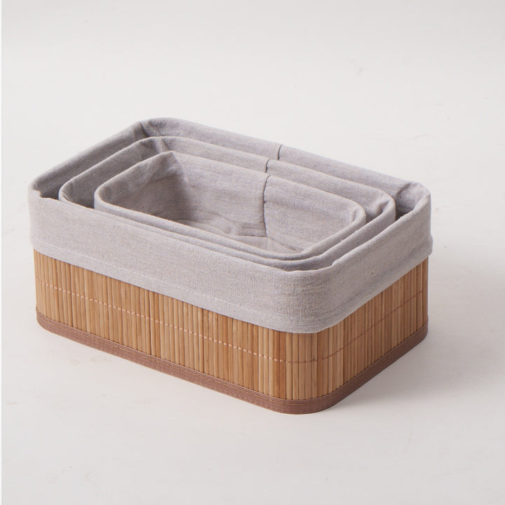 Storage baskets with decorative fabric insert Kalsten