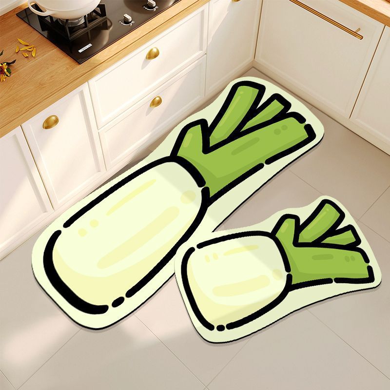 Cartoon Pepper Design Kitchen Mat Set