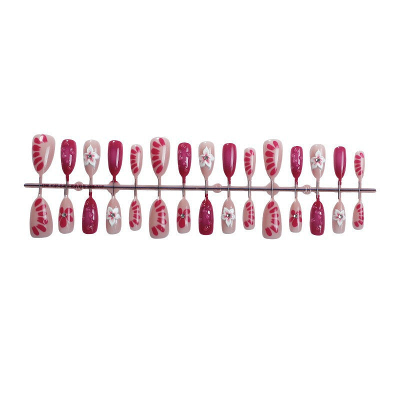 Floral Art Press-On Nail Set with 3D Accents Kalsten