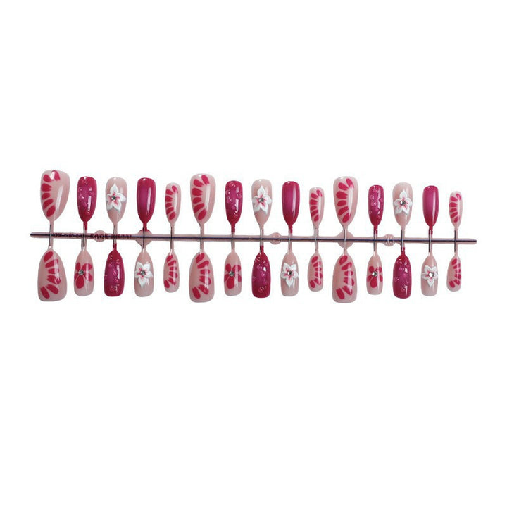 Floral Art Press-On Nail Set with 3D Accents Kalsten