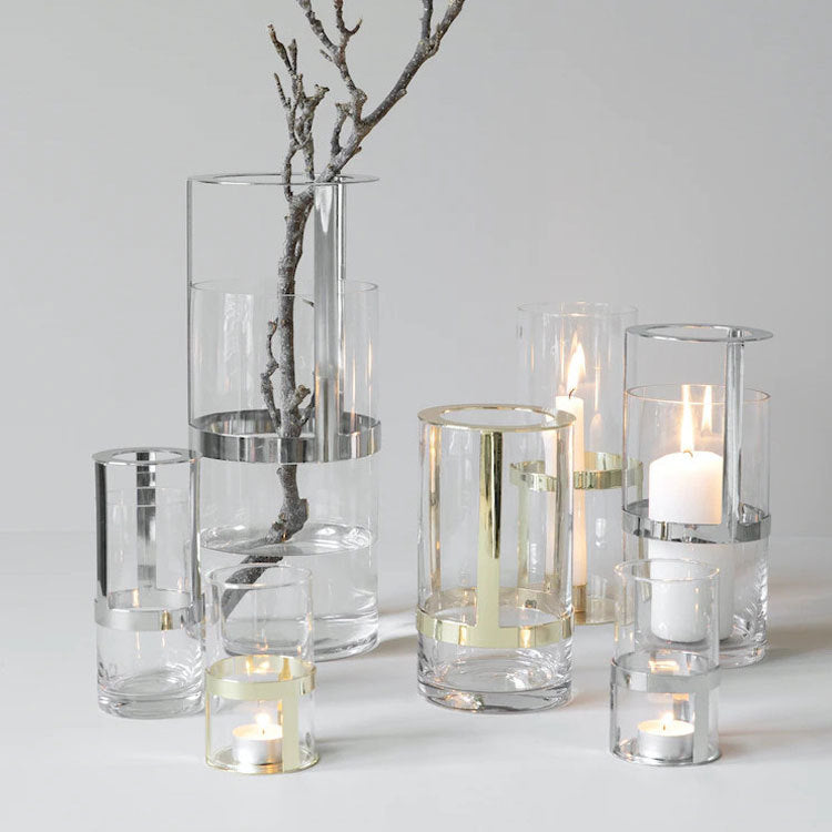 Elegant Glass and Gold Candle Holder
