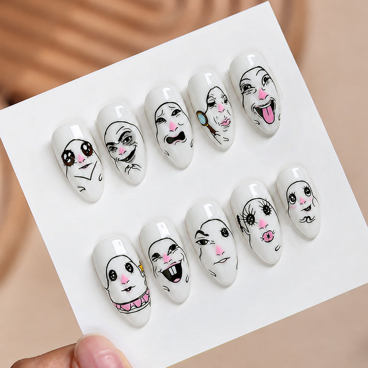 Creative Nail Art Set with Face Designs Kalsten