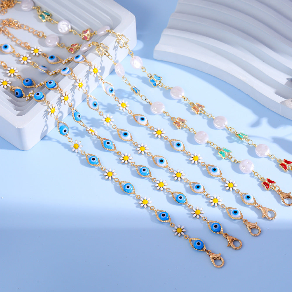 Eye Charm and Daisy Bracelet Kalsten