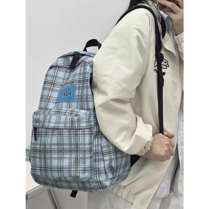 Stylish Plaid Patterned Laptop Backpack Kalsten