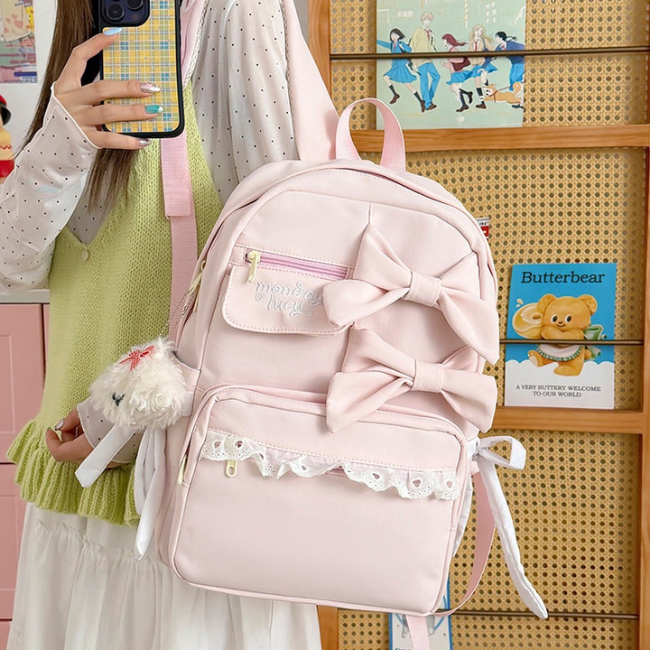 Decorative Bow-Embellished Backpack Kalsten