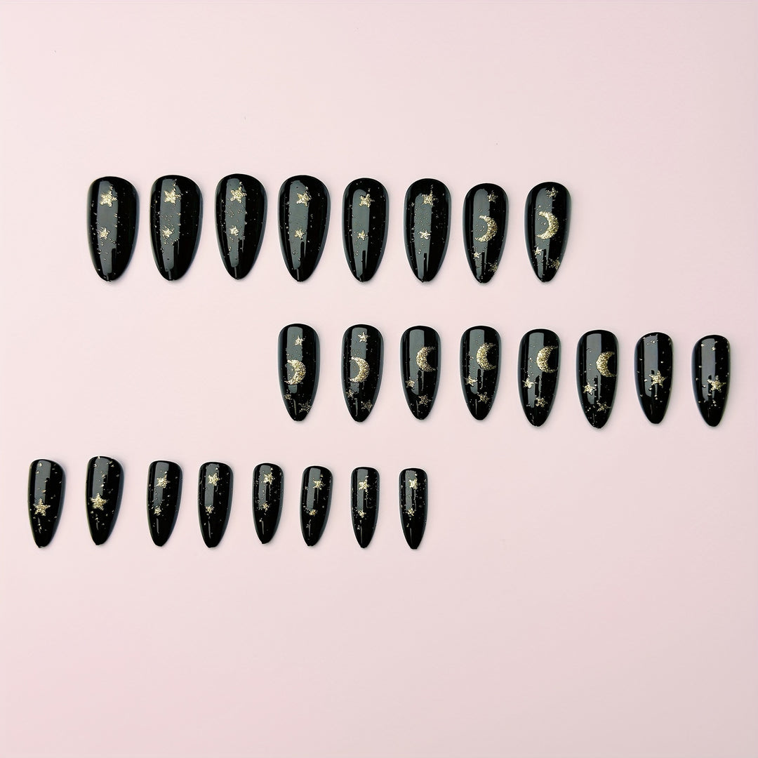 Glamorous nail art in moon and star design Kalsten