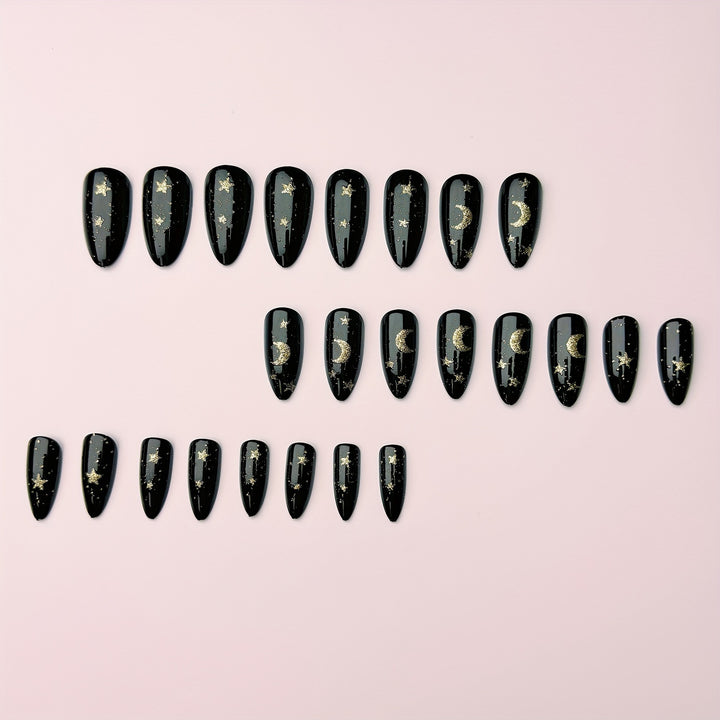 Glamorous nail art in moon and star design Kalsten