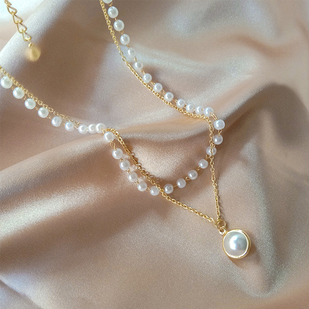 Elegant Layered Pearl Necklace Kalsten