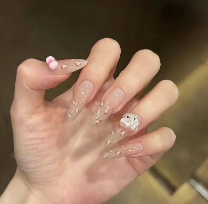 Stylish Press-On Nail Tips with Leopard Design Kalsten