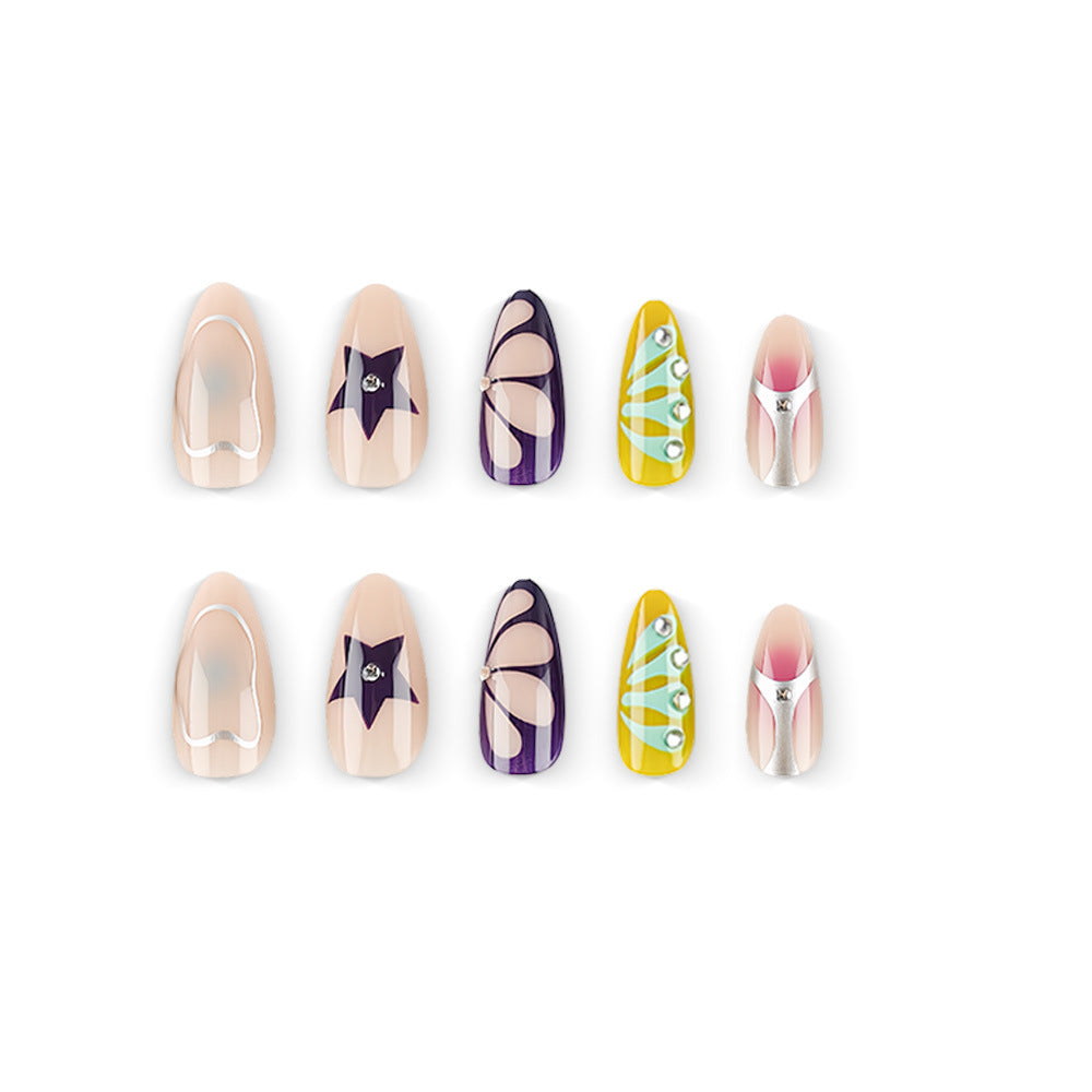 Creative Art Nails with Unique Geometric Designs Kalsten