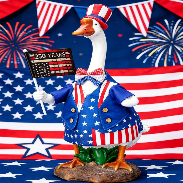 Unisex decorative fabric gander with patriotic costume and removable top hat Kalsten