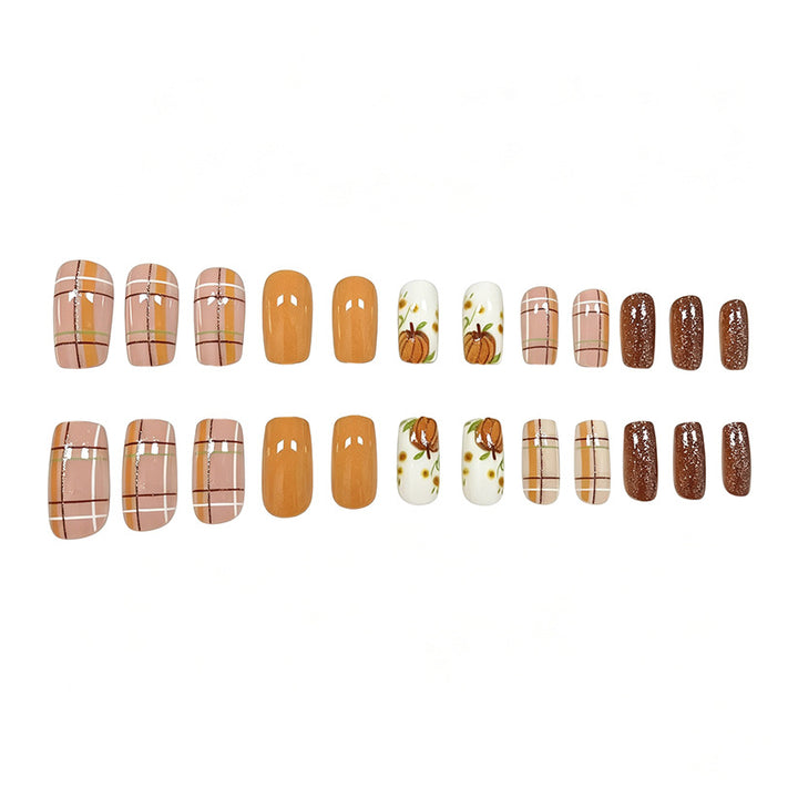 Festive Pumpkin-Inspired Nail Art Set Kalsten