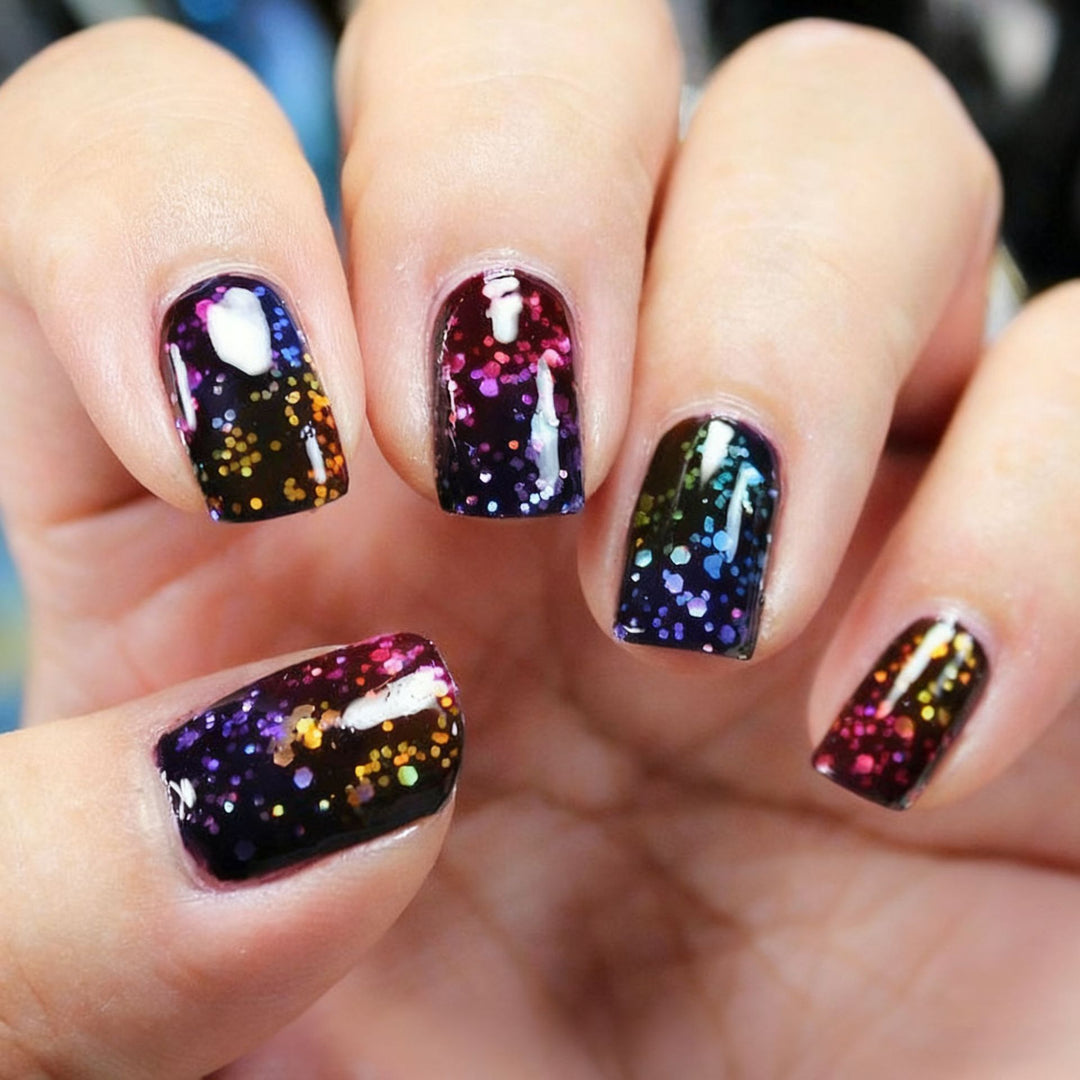 Sparkling artificial nails with glitter effect Kalsten