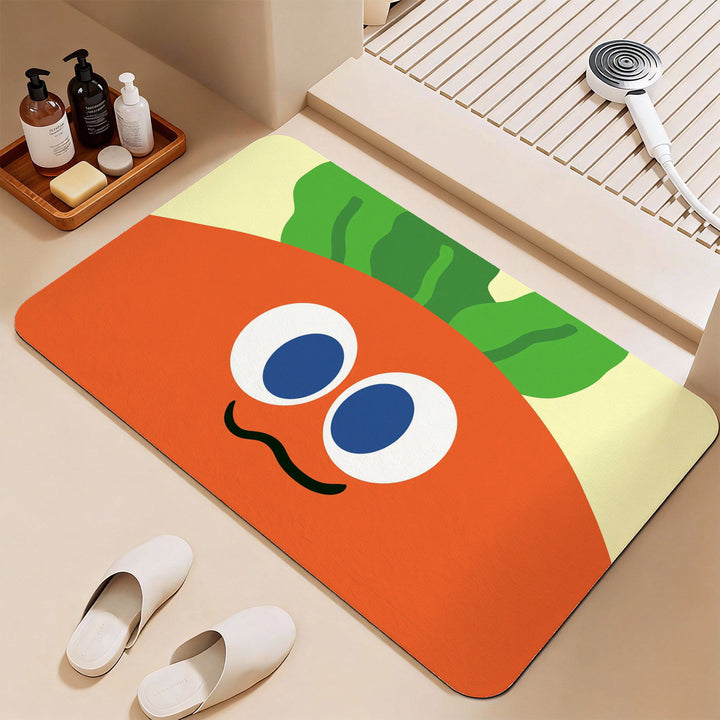 Fun Animated Vegetable-Themed Bath Mat