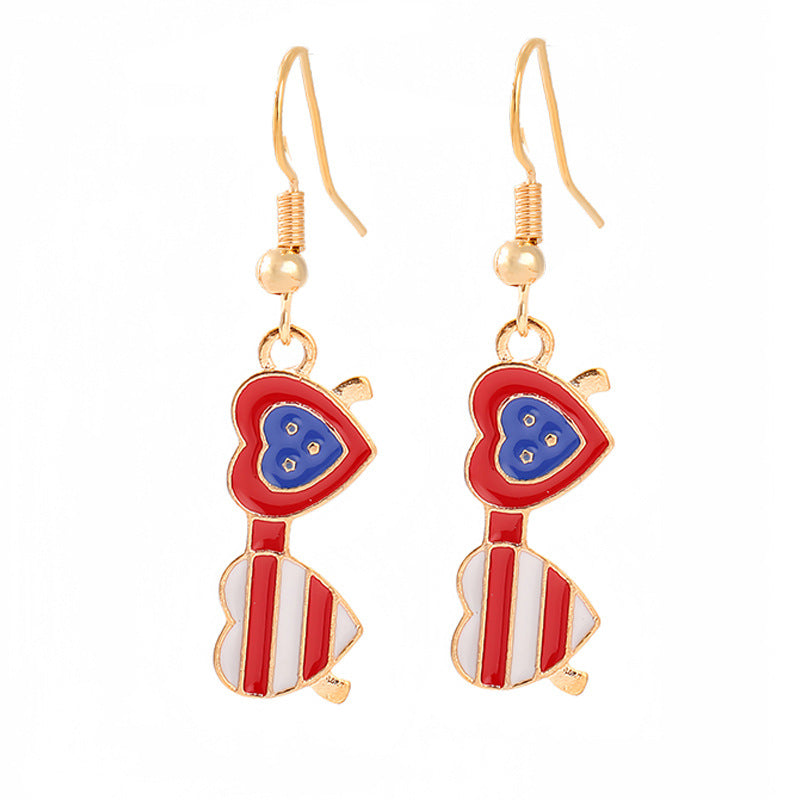 Women's nan patriotic horseshoe enamel dangle earrings with star-accented design and fishhook findings Kalsten