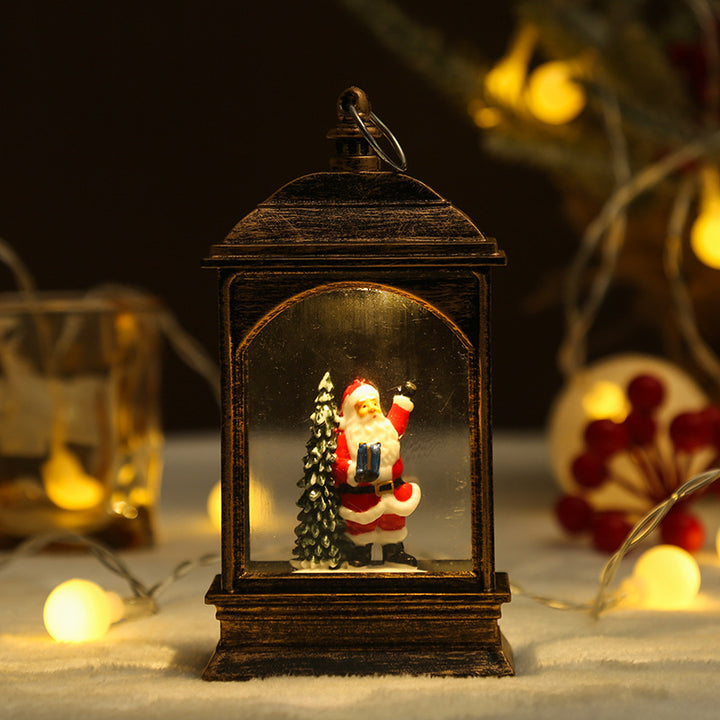 Nostalgic Snowman Lantern with Glitter Effects Kalsten