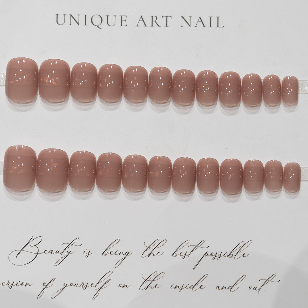 Elegant Natural Glossy Press-On Nails