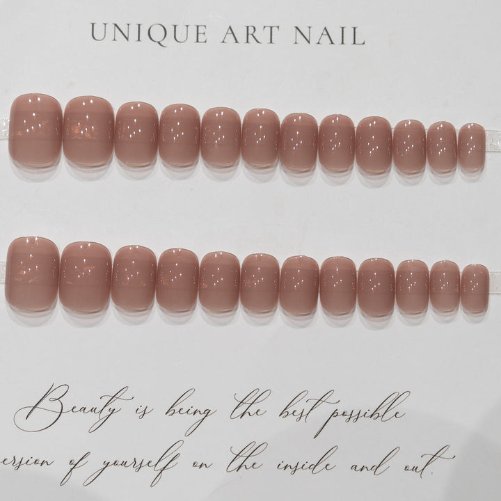 Elegant Natural Glossy Press-On Nails