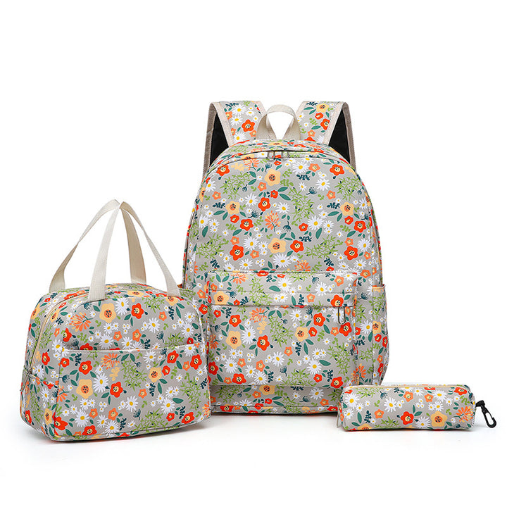 Backpack set with unique floral design and practical compartments Kalsten