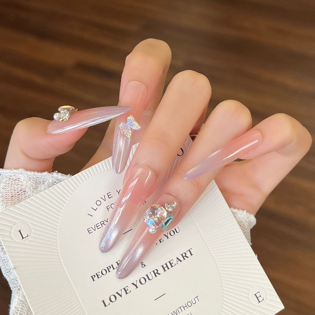 Premium Ombre Glitter Press-On Nail Set Kalsten
