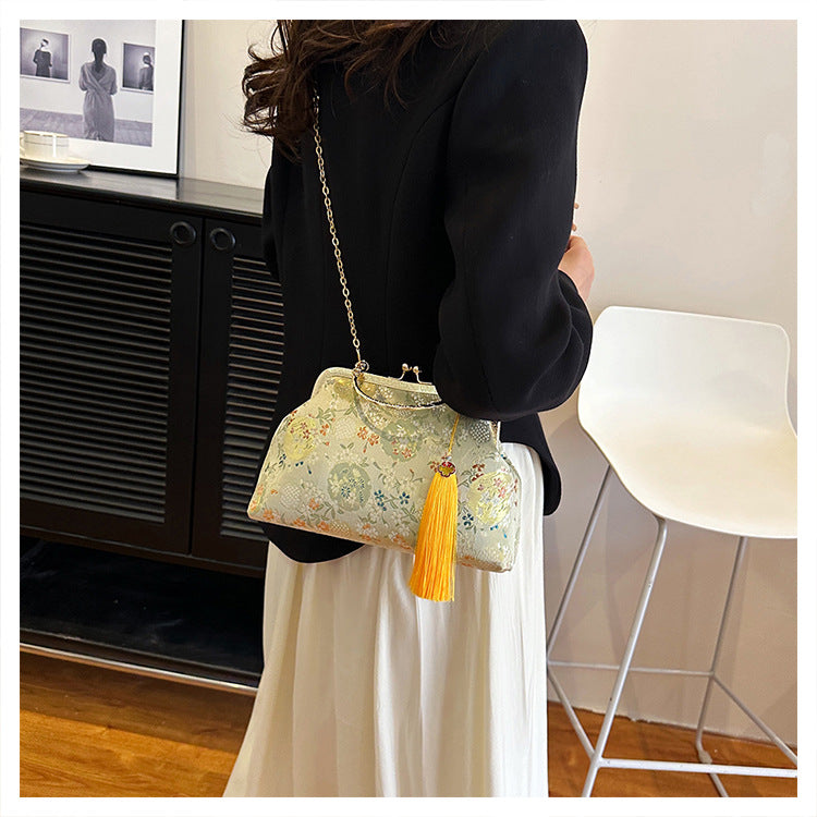 Floral Embroidered Evening Clutch