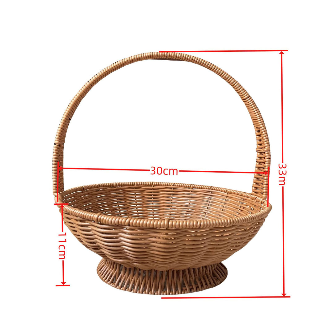 Women's round pasture basket with practical handle Kalsten