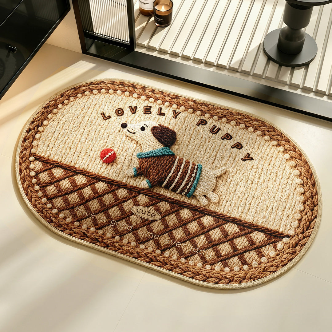 Cute Cartoon Dog-Themed Bath Mat