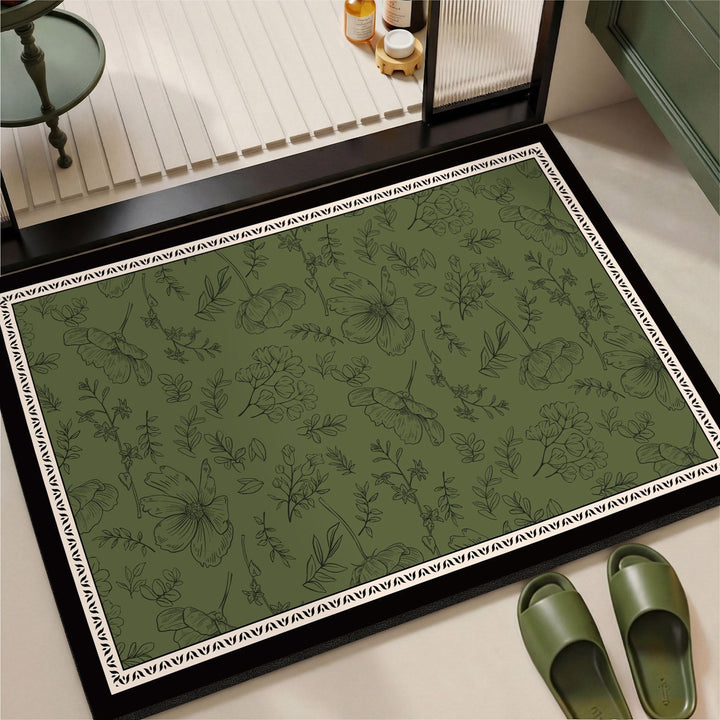 Elegant Vintage Floral Print Area Mat