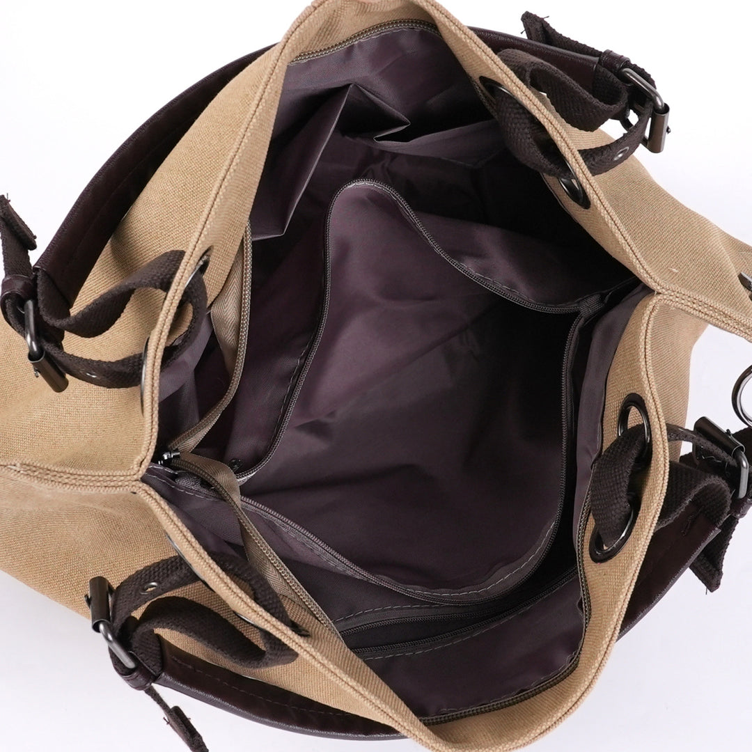 Stylish Multi-Pocket Canvas Handbag Kalsten