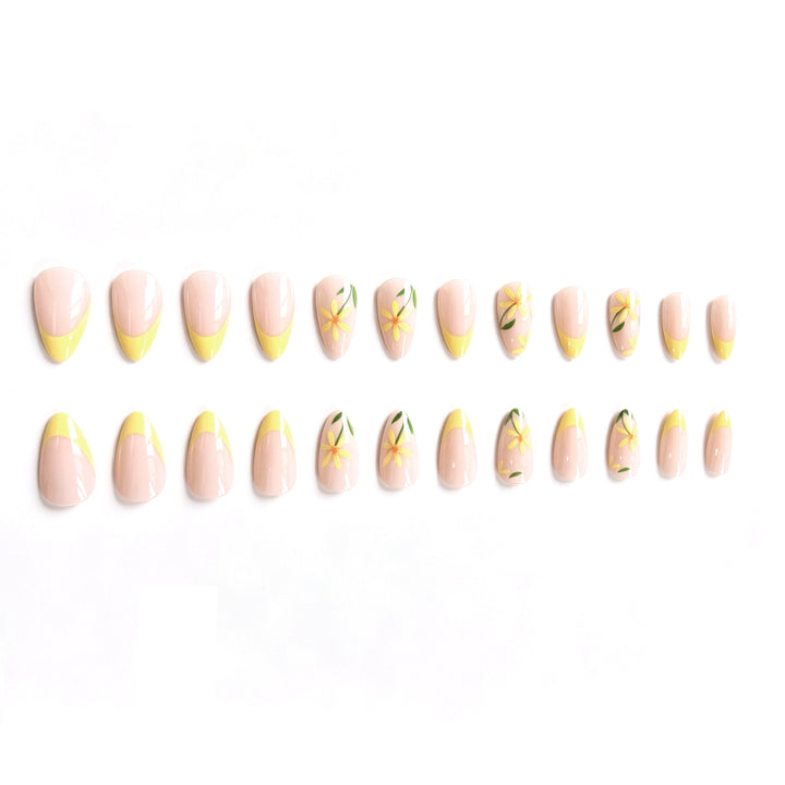 Floral French Tip Nail Art Kalsten