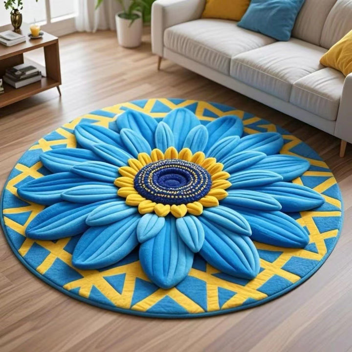 Floral Pattern Plush Area Rug