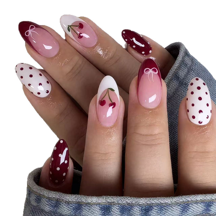 Artistic Cherry Nail Enhancements Kalsten