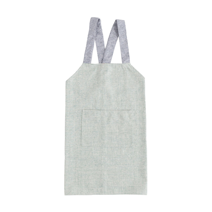 Adjustable canvas apron with wide contrast straps and applied front pocket Kalsten