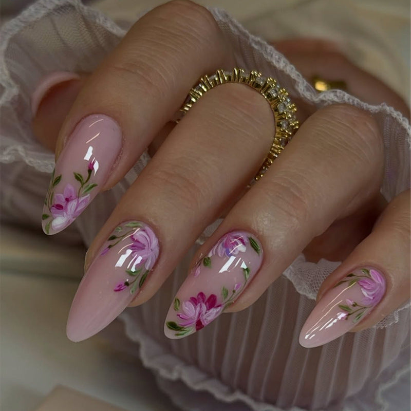 Artificial nail set with stylish floral design Kalsten
