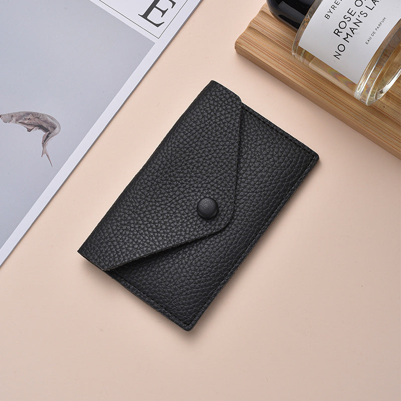 Compact Textured Leather Cardholder Kalsten