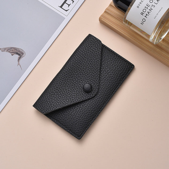 Compact Textured Leather Cardholder Kalsten