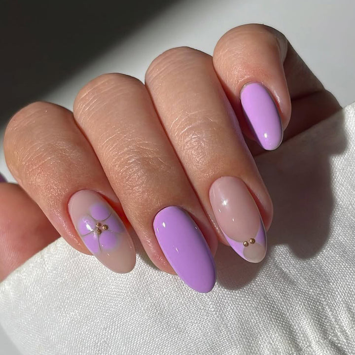 Artistic Floral Press-On Nails