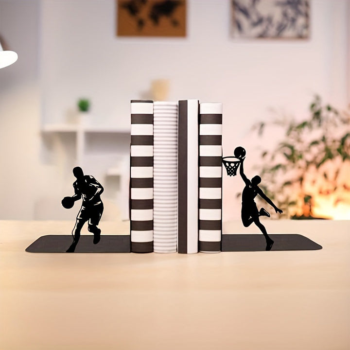 Basketball-Themed Metal Bookends