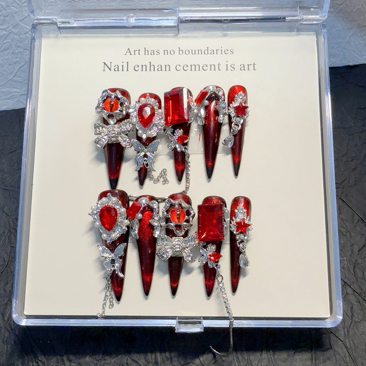 Glamorous Artistic Rhinestone Nail Enhancements