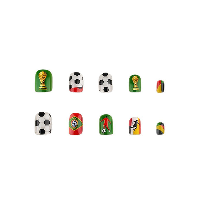 Creative Football Motif Fake Nails Kalsten