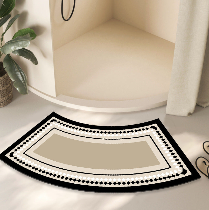Curved Water-Absorbent Bathroom Mat