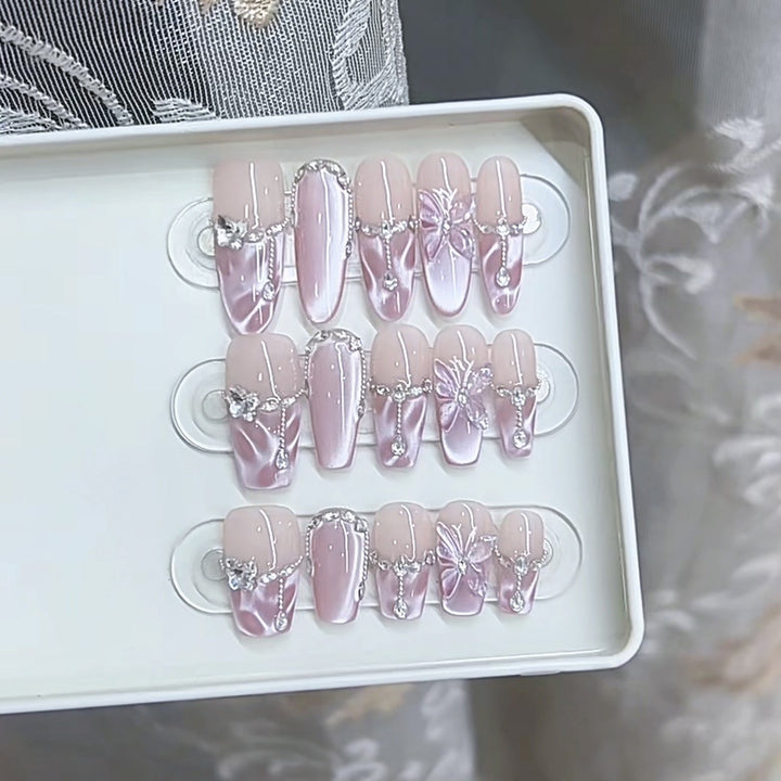 Luxury Floral-Embellished Press-On Nail Set Kalsten