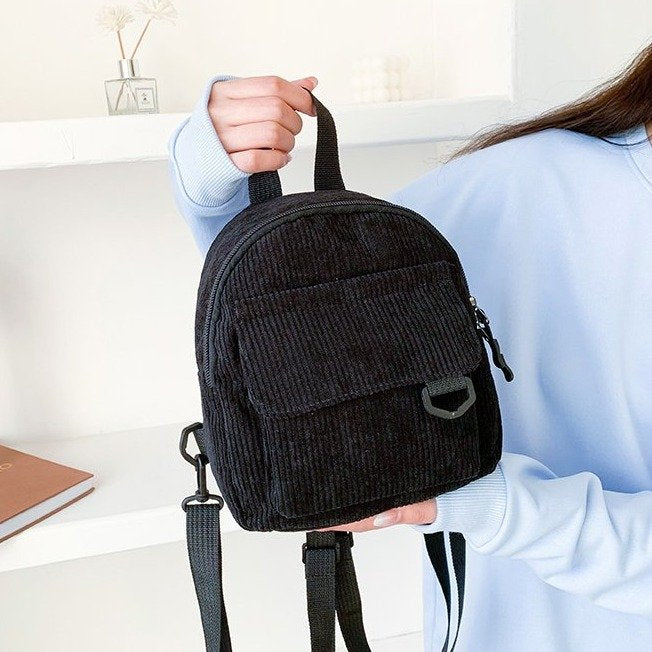 Corduroy Textured Mini Backpack Kalsten