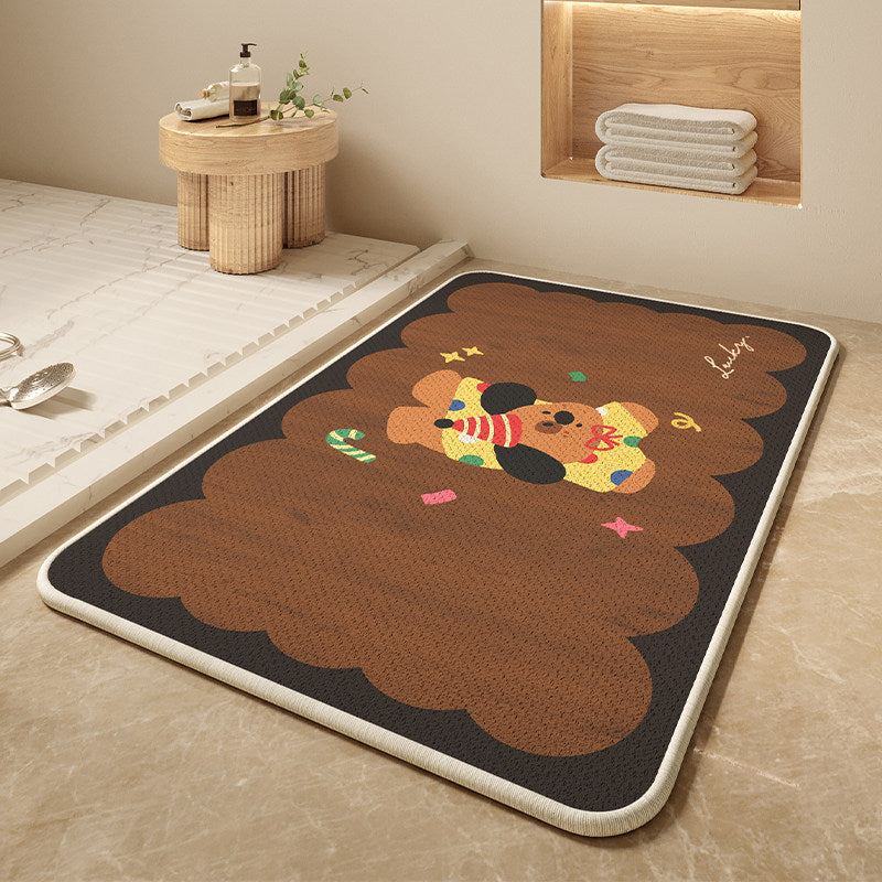 Cartoon Dog-Themed Bath Mat Kalsten